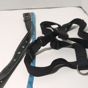 Premium Black Dog Harness and Collar Set